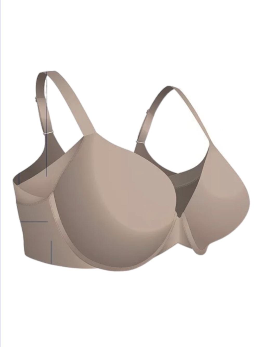 Vanity Fair #76267 Beauty Back Full Figure Underwire Smoother Bra 38DDD Nude